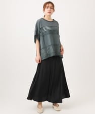 OLHED04119 eur3(エウルキューブ) 【大きいサイズ】パネルフレアスカート ブラック