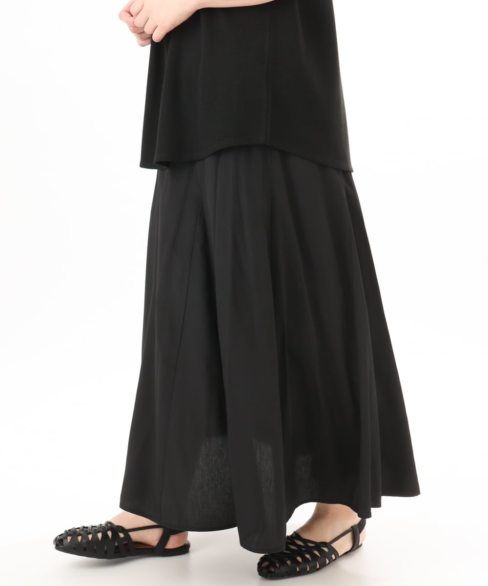 OLHED04119 eur3(エウルキューブ) 【大きいサイズ】パネルフレアスカート ブラック