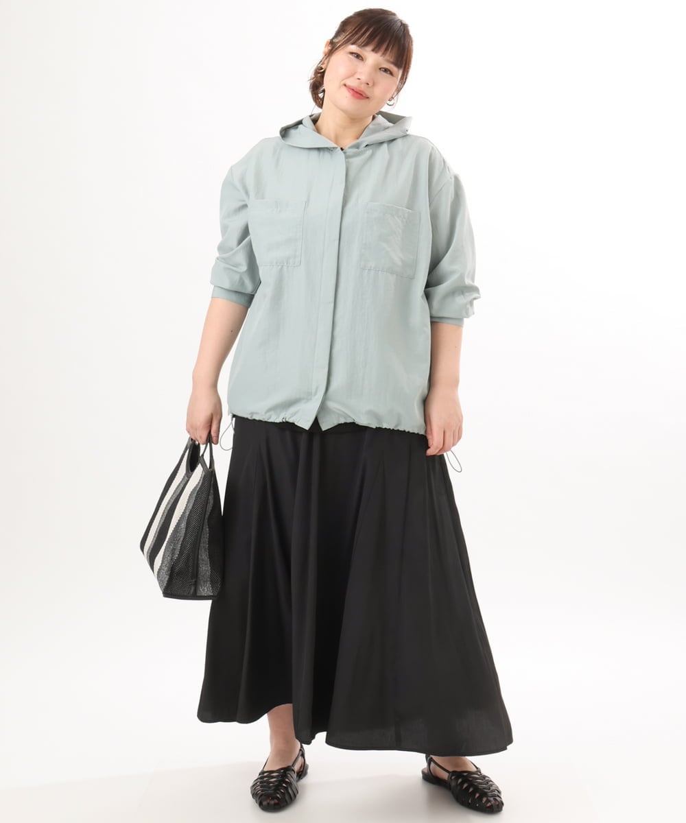 OLHED04119 eur3(エウルキューブ) 【大きいサイズ】パネルフレアスカート ブラック