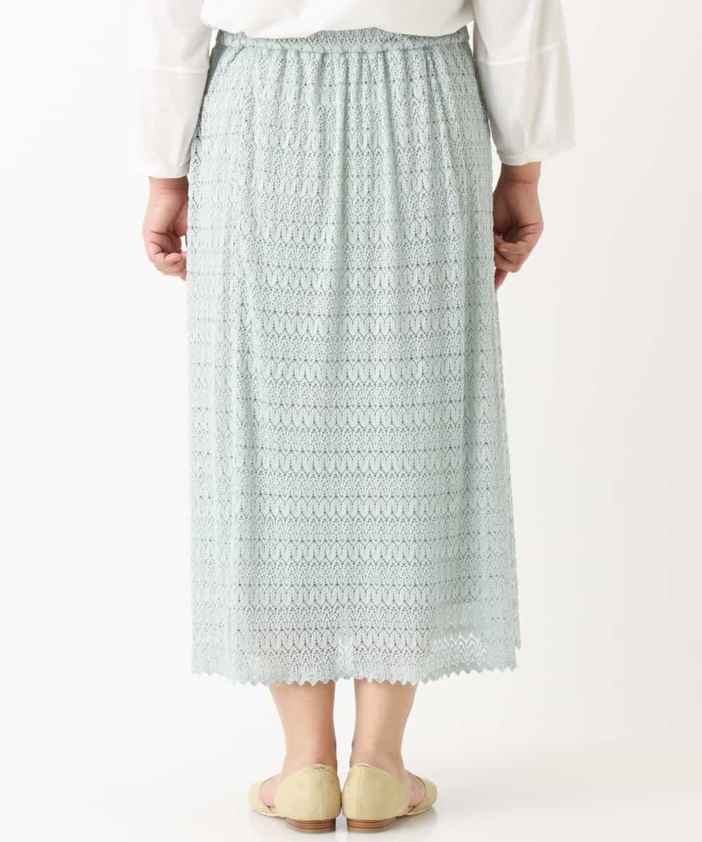 OLHEM04090 eur3(エウルキューブ) 【大きいサイズ】ナチュラルテイスト！大人可愛いレーススカート グリーン