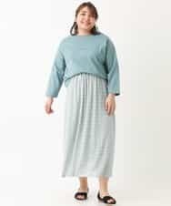 OLHEM04090 eur3(エウルキューブ) 【大きいサイズ】ナチュラルテイスト！大人可愛いレーススカート グリーン