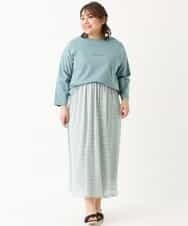 OLHEM04090 eur3(エウルキューブ) 【大きいサイズ】ナチュラルテイスト！大人可愛いレーススカート グリーン