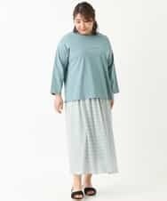 OLHEM04090 eur3(エウルキューブ) 【大きいサイズ】ナチュラルテイスト！大人可愛いレーススカート グリーン