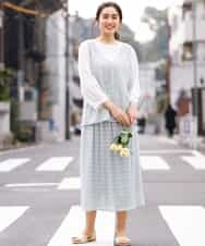 OLHEM04090 eur3(エウルキューブ) 【大きいサイズ】ナチュラルテイスト！大人可愛いレーススカート グリーン