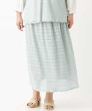 OLHEM04090 eur3(エウルキューブ) 【大きいサイズ】ナチュラルテイスト！大人可愛いレーススカート グリーン