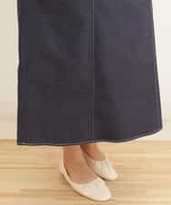 OLHEP04090 eur3(エウルキューブ) 【大きいサイズ】デニム調Aラインスカート ネイビー(57)