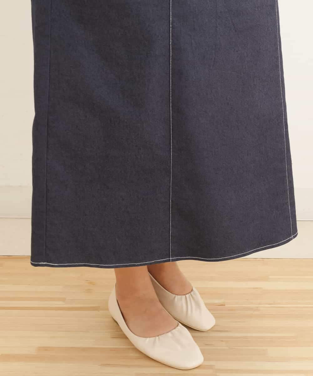 OLHEP04090 eur3(エウルキューブ) 【大きいサイズ】デニム調Aラインスカート ネイビー(57)