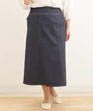 OLHEP04090 eur3(エウルキューブ) 【大きいサイズ】デニム調Aラインスカート ネイビー(57)