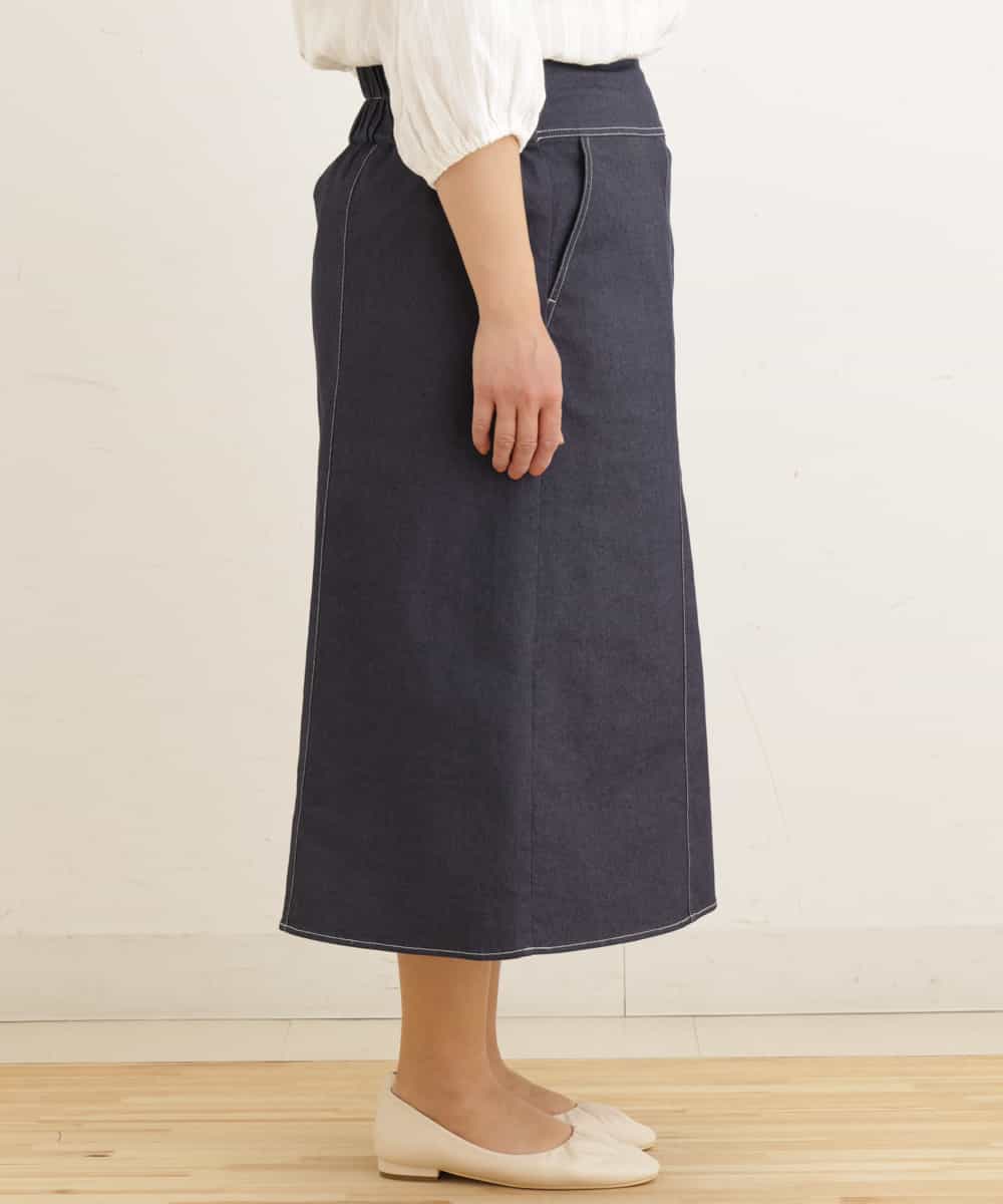OLHEP04090 eur3(エウルキューブ) 【大きいサイズ】デニム調Aラインスカート ネイビー(57)