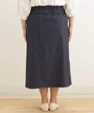 OLHEP04090 eur3(エウルキューブ) 【大きいサイズ】デニム調Aラインスカート ネイビー(57)
