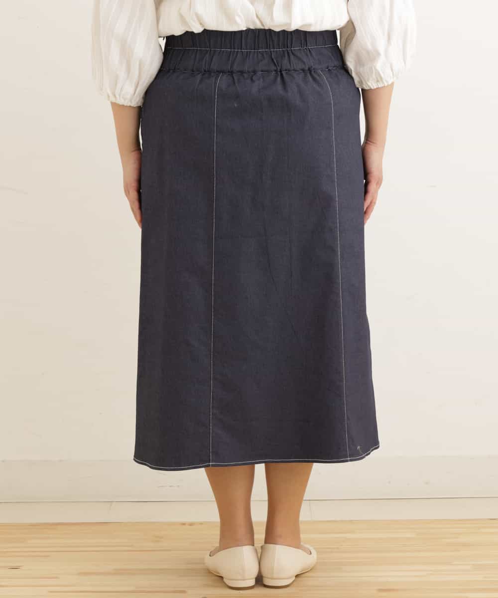OLHEP04090 eur3(エウルキューブ) 【大きいサイズ】デニム調Aラインスカート ネイビー(57)