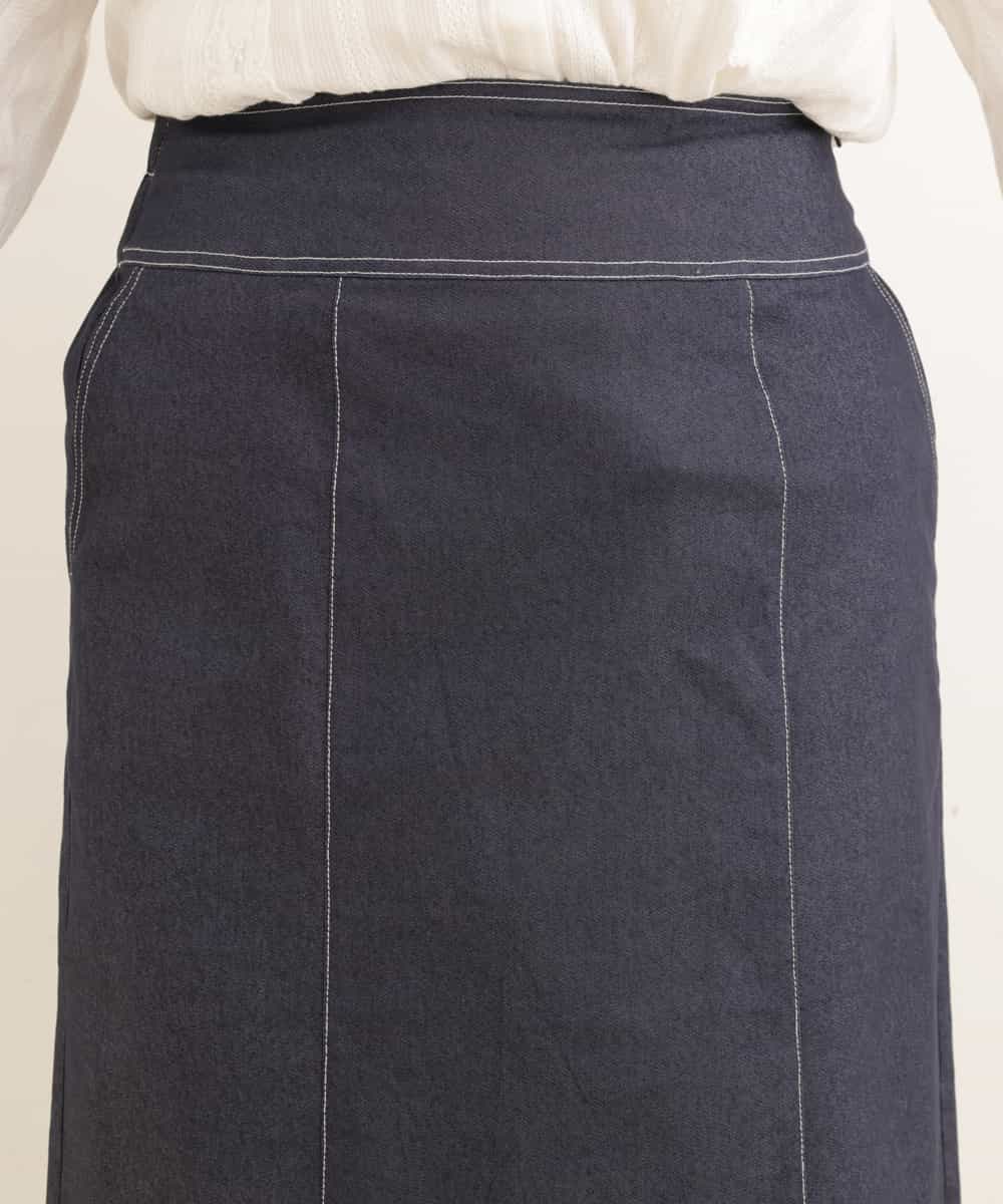 OLHEP04090 eur3(エウルキューブ) 【大きいサイズ】デニム調Aラインスカート ネイビー(57)