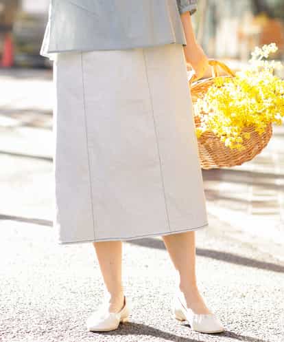 OLHEP04090 eur3 【大きいサイズ】デニム調Aラインスカート