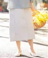 OLHEP04090 eur3(エウルキューブ) 【大きいサイズ】デニム調Aラインスカート ライトグレー(91)