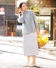 OLHEP04090 eur3(エウルキューブ) 【大きいサイズ】デニム調Aラインスカート ライトグレー(91)