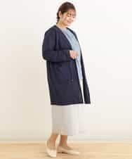 OLHEP04090 eur3(エウルキューブ) 【大きいサイズ】デニム調Aラインスカート ライトグレー(91)