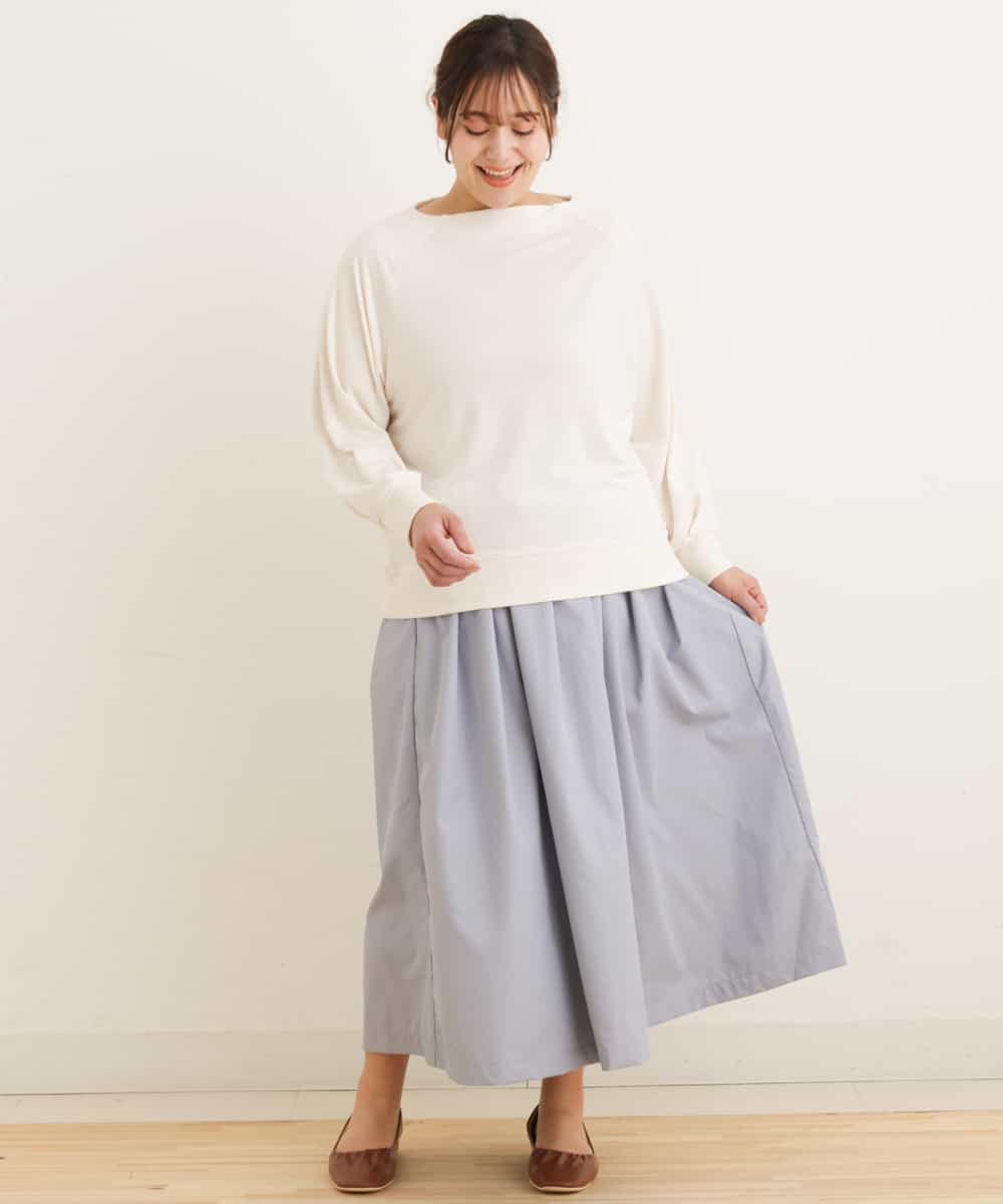 OLHEP11090 eur3(エウルキューブ) 【大きいサイズ】張り感シンプルロングスカート ライトブルー(50)