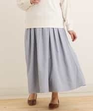 OLHEP11090 eur3(エウルキューブ) 【大きいサイズ】張り感シンプルロングスカート ライトブルー(50)