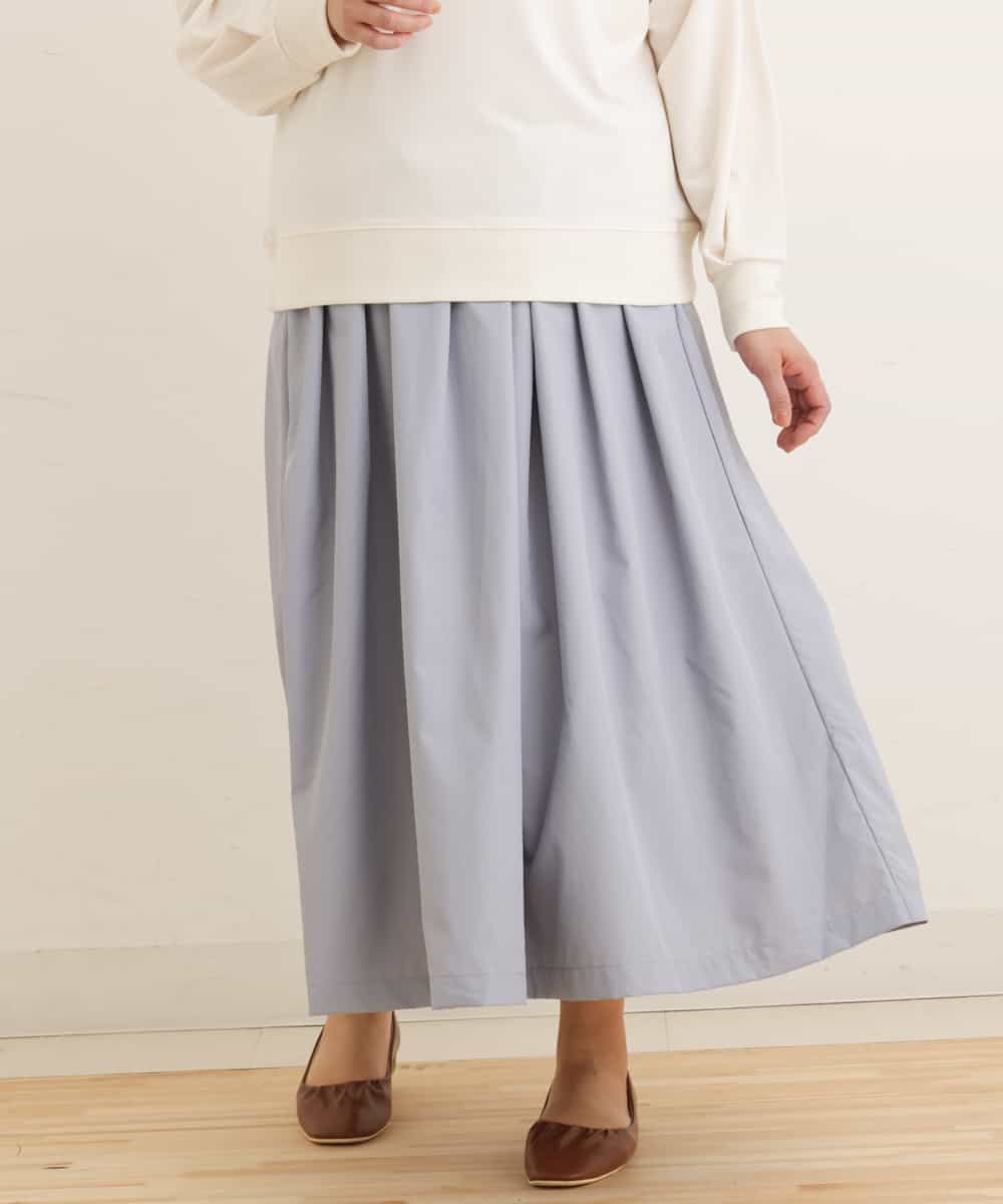 OLHEP11090 eur3(エウルキューブ) 【大きいサイズ】張り感シンプルロングスカート ライトブルー(50)