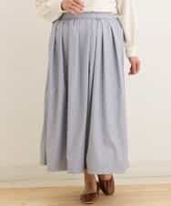 OLHEP11090 eur3(エウルキューブ) 【大きいサイズ】張り感シンプルロングスカート ライトブルー(50)