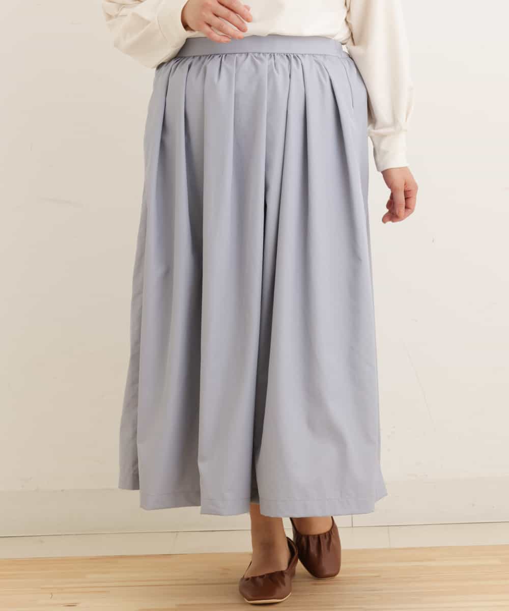 OLHEP11090 eur3(エウルキューブ) 【大きいサイズ】張り感シンプルロングスカート ライトブルー(50)