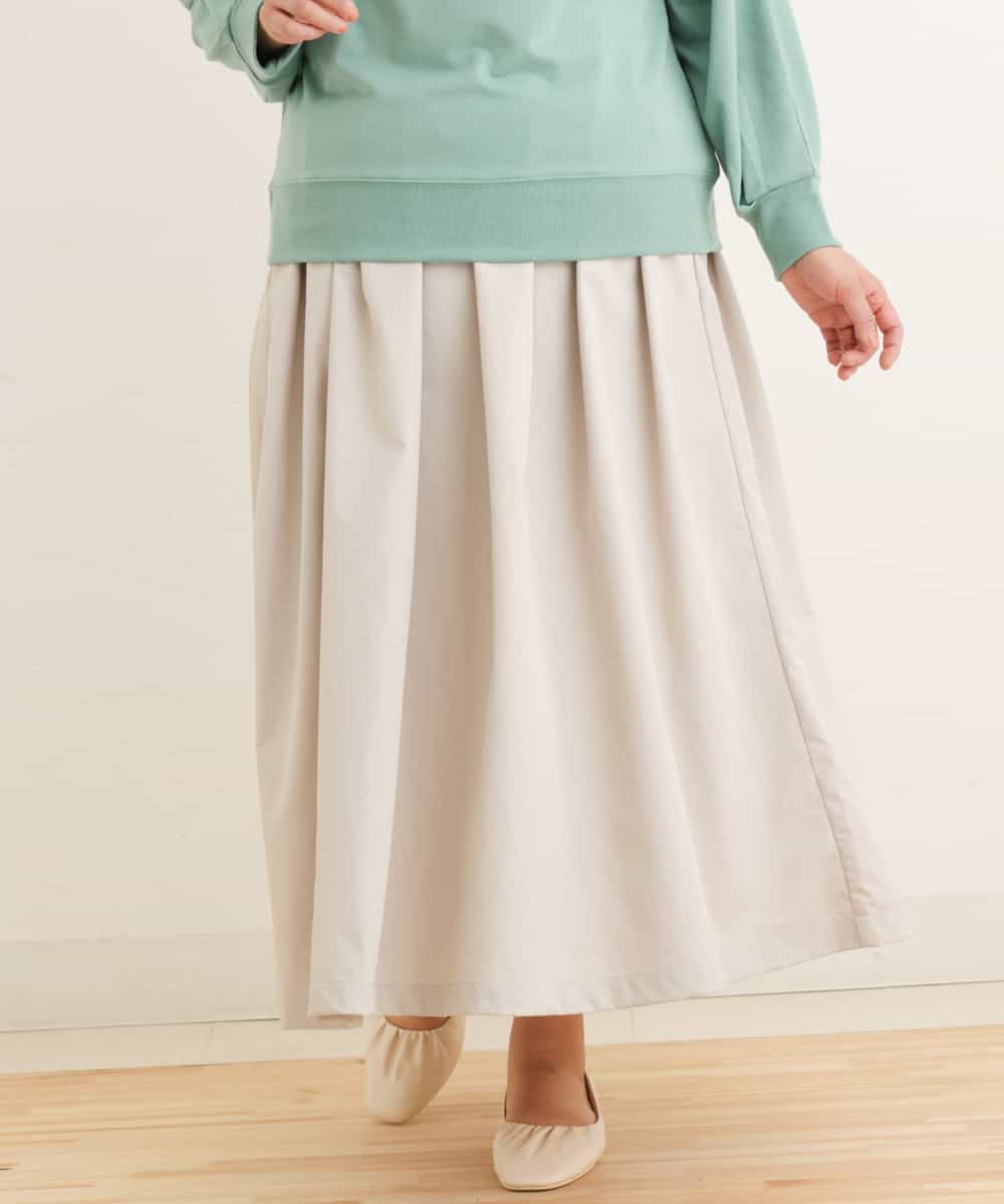 OLHEP11090 eur3(エウルキューブ) 【大きいサイズ】張り感シンプルロングスカート ベージュ(82)