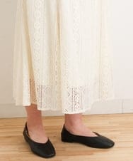 OLHES03120 eur3(エウルキューブ) 【大きいサイズ】幾何学柄レーススカート アイボリー(80)