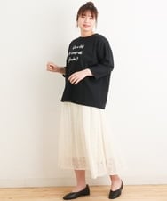 OLHES03120 eur3(エウルキューブ) 【大きいサイズ】幾何学柄レーススカート アイボリー(80)