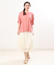 OLHES03120 eur3(エウルキューブ) 【大きいサイズ】幾何学柄レーススカート アイボリー(80)