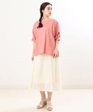 OLHES03120 eur3(エウルキューブ) 【大きいサイズ】幾何学柄レーススカート アイボリー(80)