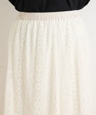 OLHES03120 eur3(エウルキューブ) 【大きいサイズ】幾何学柄レーススカート アイボリー(80)