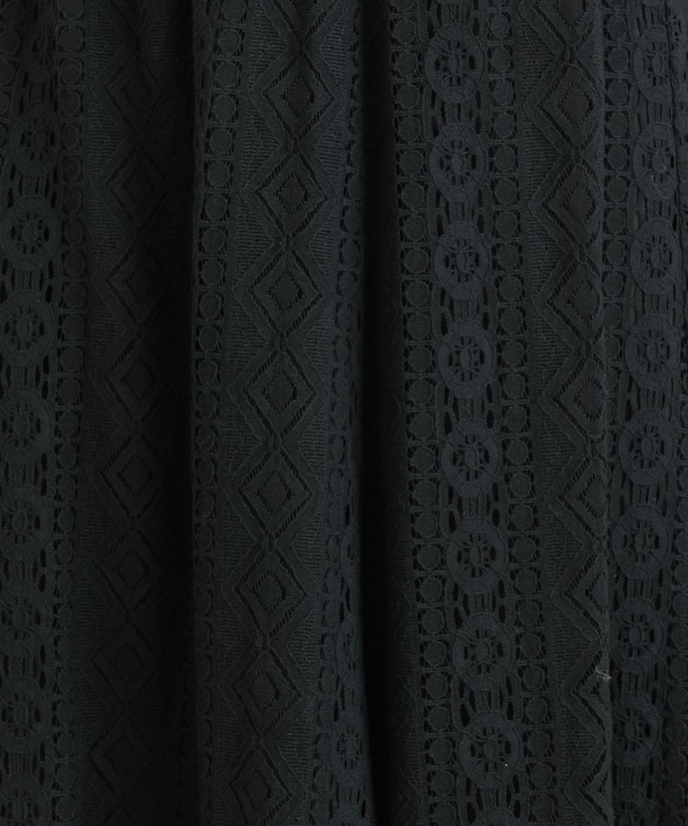 OLHES03120 eur3(エウルキューブ) 【大きいサイズ】幾何学柄レーススカート ブラック(94)