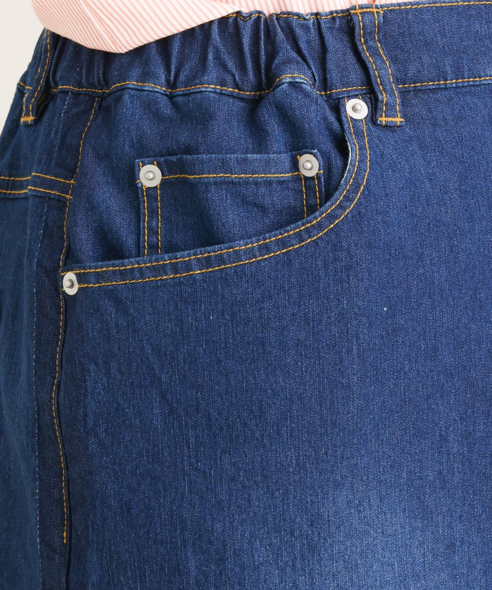 OLHES07100 eur3(エウルキューブ) 【大きいサイズ】ストレッチデニムスカート ネイビー(57)