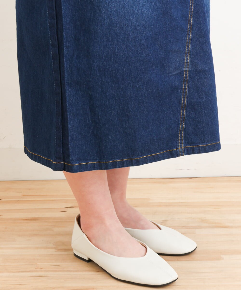 OLHES07100 eur3(エウルキューブ) 【大きいサイズ】ストレッチデニムスカート ネイビー(57)
