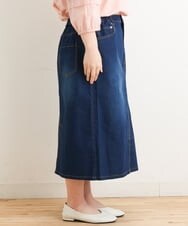 OLHES07100 eur3(エウルキューブ) 【大きいサイズ】ストレッチデニムスカート ネイビー(57)