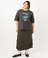 OLHFA09129 eur3(エウルキューブ) 【大きいサイズ】カーゴスカート カーキ(36)