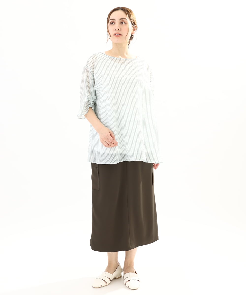OLHFA09129 eur3(エウルキューブ) 【大きいサイズ】カーゴスカート カーキ(36)