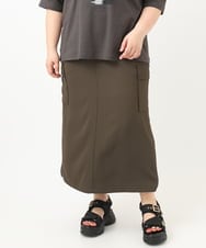 OLHFA09129 eur3(エウルキューブ) 【大きいサイズ】カーゴスカート カーキ(36)