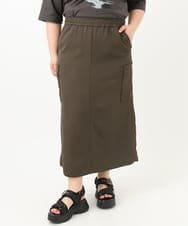 OLHFA09129 eur3(エウルキューブ) 【大きいサイズ】カーゴスカート カーキ(36)