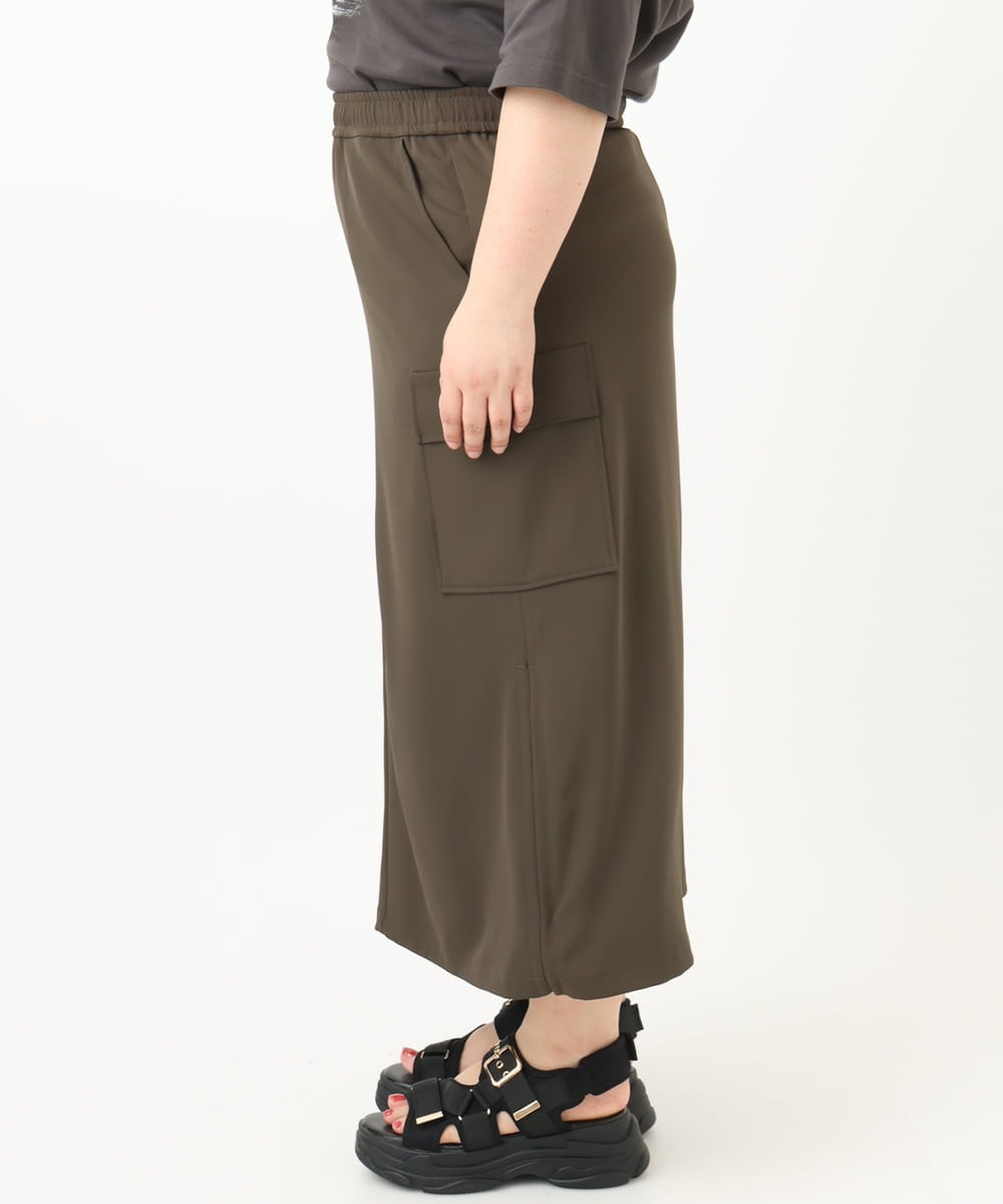 OLHFA09129 eur3(エウルキューブ) 【大きいサイズ】カーゴスカート カーキ(36)