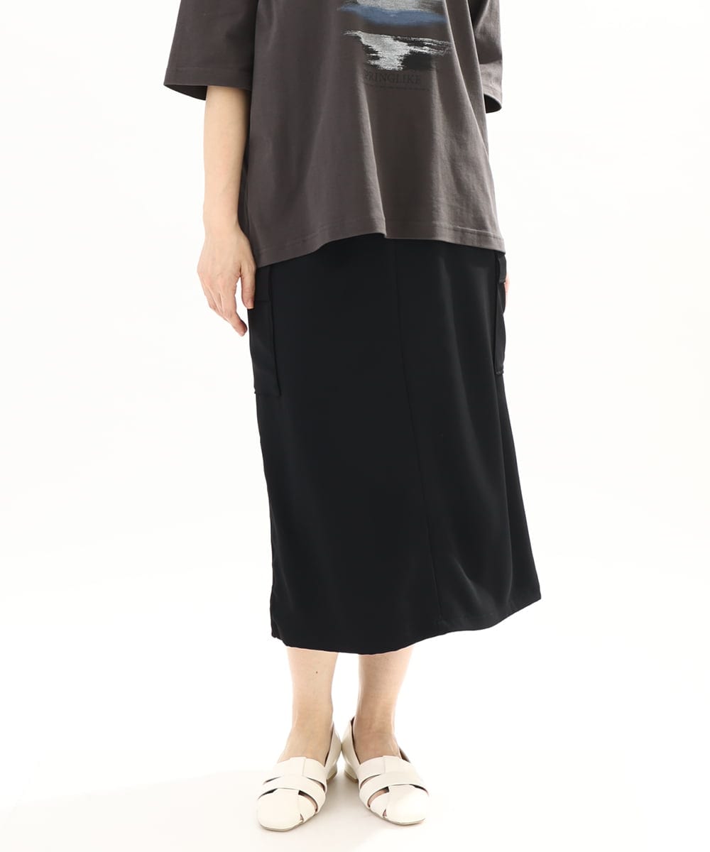 OLHFA09129 eur3(エウルキューブ) 【大きいサイズ】カーゴスカート ブラック(94)