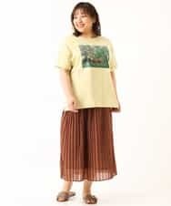 OLHFM08090 eur3(エウルキューブ) 【大きいサイズ】シアープリーツスカート ブラウン(87)