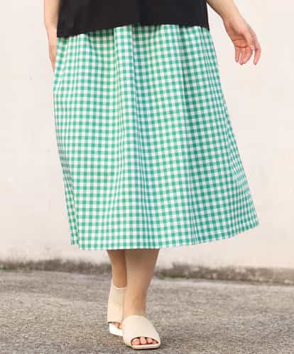OLHFP06080 eur3 【大きいサイズ】ギンガムチェックフレアースカート