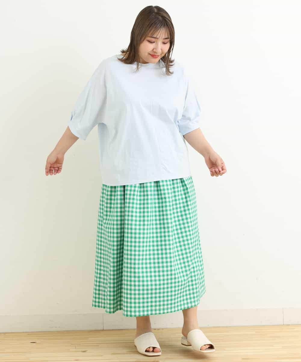 OLHFP06080 eur3(エウルキューブ) 【大きいサイズ】ギンガムチェックフレアースカート グリーン(35)
