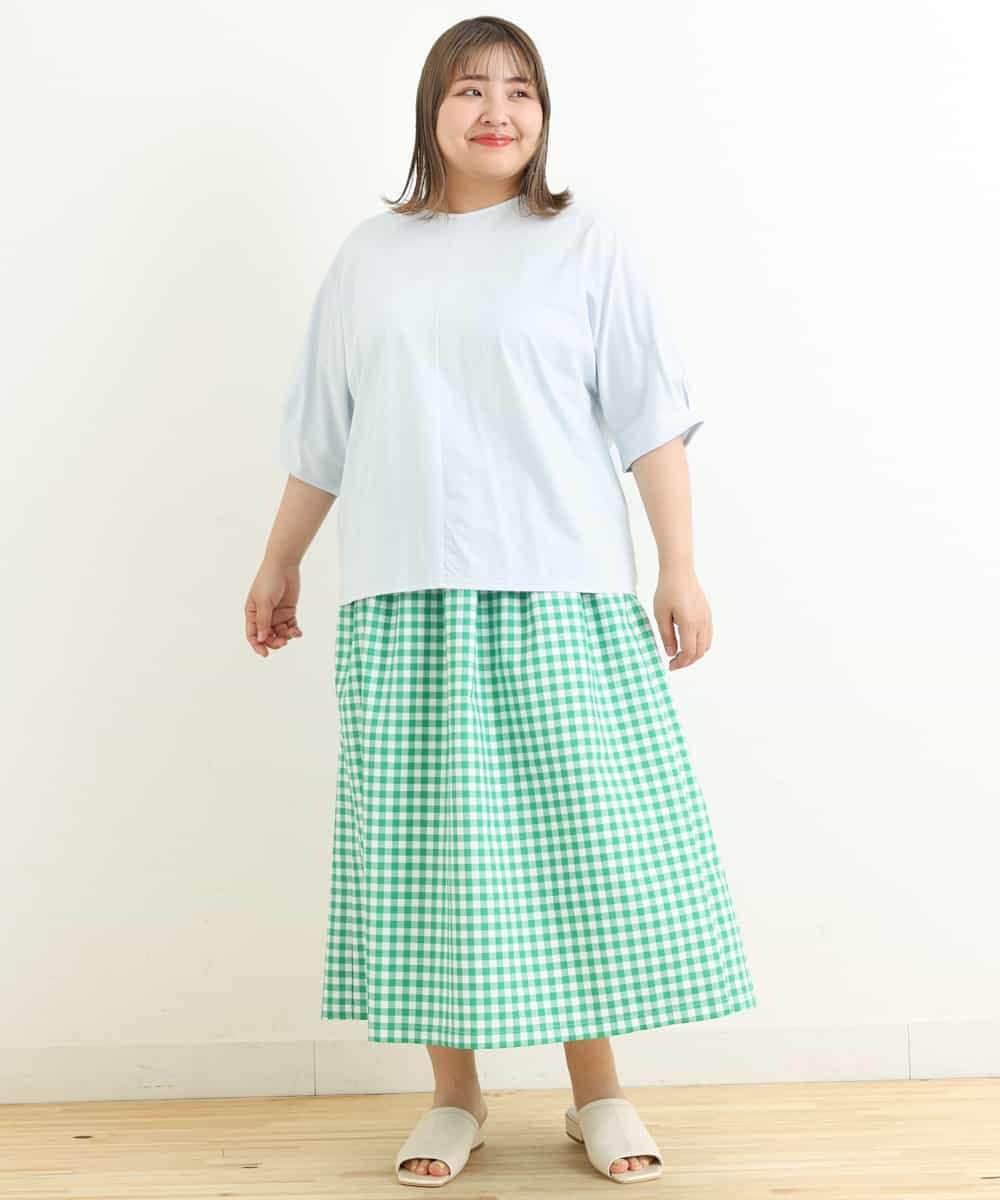 OLHFP06080 eur3(エウルキューブ) 【大きいサイズ】ギンガムチェックフレアースカート グリーン(35)