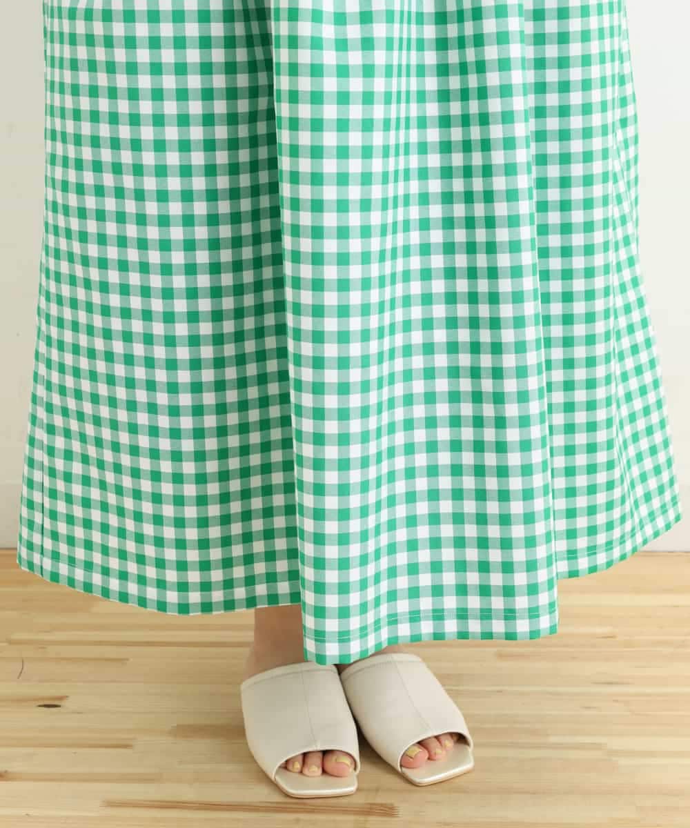 OLHFP06080 eur3(エウルキューブ) 【大きいサイズ】ギンガムチェックフレアースカート グリーン(35)