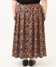 OLHGA12119 eur3(エウルキューブ) 【大きいサイズ】エキゾチックフラワープリントスカート ブルー(55)