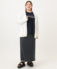 OLHGA13089 eur3(エウルキューブ) 【追加販売】【大きいサイズ】リブカットタイトスカート ダークグレー(93)