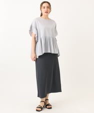OLHGA13089 eur3(エウルキューブ) 【追加販売】【大きいサイズ】リブカットタイトスカート ダークグレー(93)