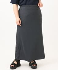 OLHGA13089 eur3(エウルキューブ) 【追加販売】【大きいサイズ】リブカットタイトスカート ダークグレー(93)